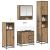 Set de mobilier pentru baie cu sertar 4 pcs Stejar Artizanal GartenMobel Dekor
