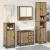 Set de mobilier pentru baie cu sertar 4 pcs Stejar Artizanal GartenMobel Dekor