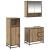 Set de mobilier pentru baie cu sertar 3 pcs Stejar Artizanal GartenMobel Dekor