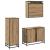 Set de mobilier pentru baie cu sertar 3 pcs Stejar Artizanal GartenMobel Dekor