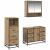 Set de mobilier pentru baie cu sertar 3 pcs Stejar Artizanal GartenMobel Dekor