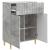 Bufet cu sertar Gri Beton 66 x 34,5 x 90 cm Lemn prelucrat GartenMobel Dekor