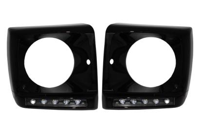 Carcasa faruri cu Lumini de zi dedicate LED DRL Mercedes G-class W463 (1989-2012) G65 Design Negru Performance AutoTuning