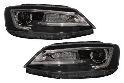 Faruri LED DRL VW Jetta Mk6 VI Non GLI (2011-2017) Semnal Dinamic Secvential Demon Bi-Xenon Design Performance AutoTuning