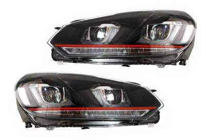 RHD Faruri LED VW Golf 6 VI (2008-2013) Golf 7 U Design Rosu GTI Semnal Dinamic Performance AutoTuning