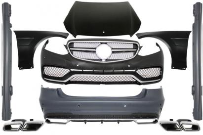 Kit Exterior Mercedes W212 E-Class Facelift (2013-up) E63 Design cu Ornamente de evacuare Performance AutoTuning