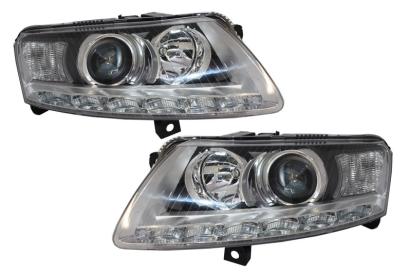 Faruri LED DRL Xenon Audi A6 C6 4F (04.2004-2008) Fara AFS Chrome Performance AutoTuning