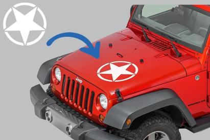 Sticker Stea ALB Universal Jeep, SUV, Camioane sau alte Autoturisme Performance AutoTuning