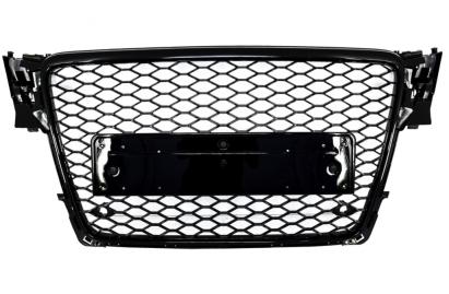 Grila Centrala Fara Emblema Audi A4 B8 (2008-2011) RS4 Design Negru Lucios Performance AutoTuning