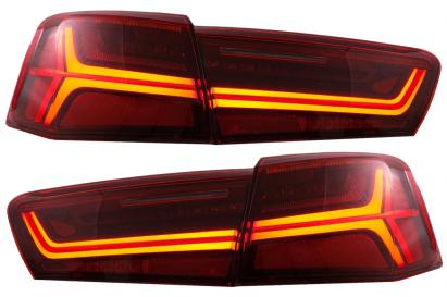 Stopuri Full LED Audi A6 4G C7 (2011-2014) Red/Clear Facelift Design Semnalizare Secventiala Performance AutoTuning