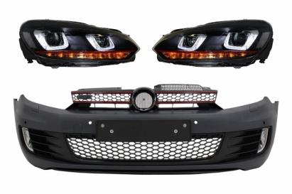 Ansamblu Bara Fata  VW Golf VI 6 (2008-2013) cu Faruri LED Golf 7 U Design Semnal Dinamic GTI Look RHD Performance AutoTuning