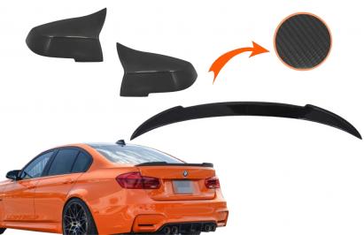 Capace oglinzi si Eleron Portbagaj BMW Seria 3 F30 (2011-2018) M4 Design Real Carbon Performance AutoTuning