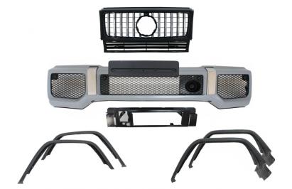 Bara Fata cu Prelungiri Aripi Extensii si Grila Centrala Negru Crom Mercedes G-Class W463 (1989-2018) G65 Design Performance AutoTuning