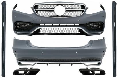 Pachet Exterior Complet cu Ornamente Evacuare Negre Mercedes E-Class W212 Facelift (2013-2016) E63 Design Performance AutoTuning