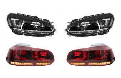 RHD Faruri LED cu Stopuri Full LED Semnal Dinamic VW Golf 6 VI (2008-2013) R20 U Design Performance AutoTuning