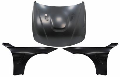 Capota cu Aripi Laterale Negru compatibila cu BMW Seria 4 F32 F33 F36 (2011-2019) M4 GTS Look Performance AutoTuning