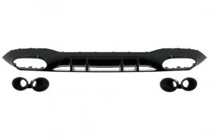 Difuzor Bara Spate Mercedes A-Class V177 Sedan (2018-up) Evacuari Negre Performance AutoTuning