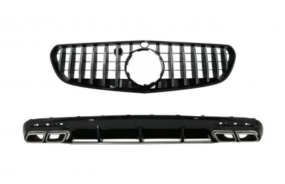Difuzor Bara Spate cu Grila Centrala Fata Mercedes S-Class C217 Coupe (2014-2017) S63 GT-R Design Performance AutoTuning