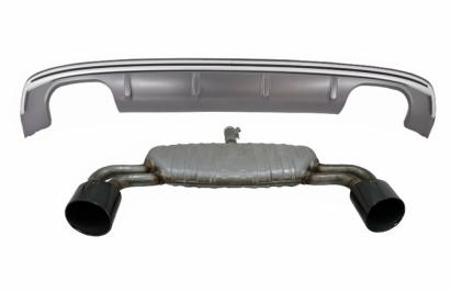 Difuzor Bara Spate cu Sistem de evacuare Negru AUDI A3 8V Hatchback Sportback (2012-2015) S3 Design Performance AutoTuning