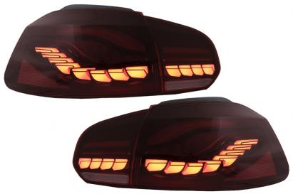 Stopuri Full LED VW Golf 6 VI (2008-2013) Rosu Fumuriu cu Semnal Dinamic Performance AutoTuning