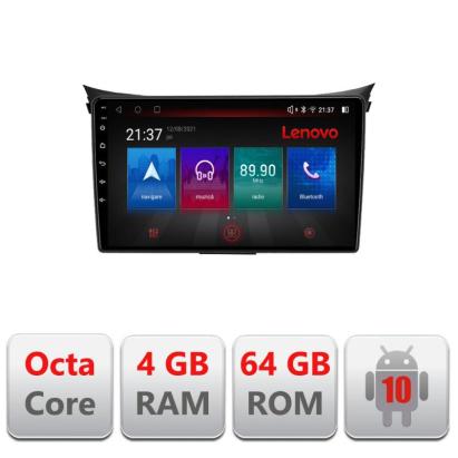 Navigatie dedicata Hyundai I30 2011-2016 Octa Core cu Android Radio Bluetooth Internet GPS WIFI DSP 4+64GB 4G Kit-i30-2011+EDT-E509-PRO CarStore Technology