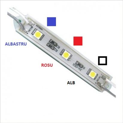 Modul 3 SMD 5050 12V CU 3 culori ALB-ROSU-ALBASTRU Automotive TrustedCars