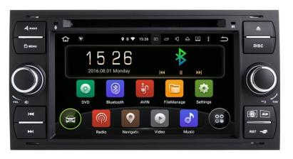 Navigatie Auto Multimedia cu GPS Android Ford Focus Mondeo Fiesta Kuga Transit, 2GB RAM +16GB ROM, Internet, 4G, Aplicatii, Waze, Wi-Fi, USB, Bluetooth, Mirrorlink