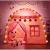 Cort de joaca pentru copii, cu lampi rotunde, roz si alb, 130x90x126 cm, Kruzzel GartenVIP DiyLine