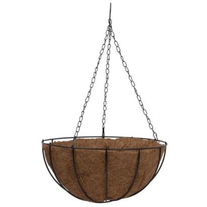 Ghiveci decorativ cu lant, rotund,​​​​​​​ nuca de cocos, 30x30x14 cm  GartenVIP DiyLine