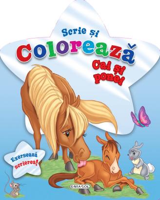 Scrie si coloreaza cai si ponei - blue PlayLearn Toys