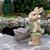 Decoratiune gradina, ceramica, iepure cu roaba, 40x19.5x34 cm GartenVIP DiyLine