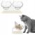 Castron, bol, pentru caine, pisica, dublu, cu suport, plastic, alb, model pisica, 2 x 13 cm GartenVIP DiyLine