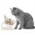 Castron, bol, pentru caine, pisica, dublu, cu suport, plastic, alb, model pisica, 2 x 13 cm GartenVIP DiyLine