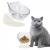 Castron, bol, pentru caine, pisica, cu suport, plastic, alb, model pisica, 13 cm GartenVIP DiyLine