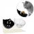 Castron, bol, pentru caine, pisica, dublu, cu suport, plastic, alb si negru, model pisica, 2x13 cm GartenVIP DiyLine