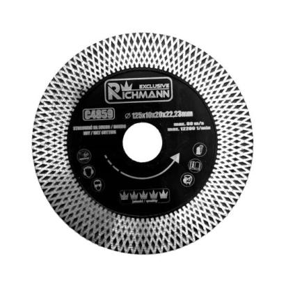 Disc diamantat turbo subtire, dublu segmentat, placi ceramice, taiere umeda si uscata, 125x22.23x1.3 mm, Richmann Exclusive GartenVIP DiyLine