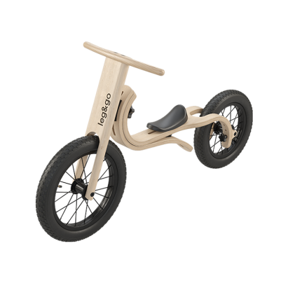 Bicicleta de balans fara pedale 3 in 1 pentru copii, lemn natur, leg&go EduKinder World