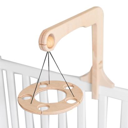 Carusel Montessori din lemn pentru patut bebelusi, Mobbli EduKinder World