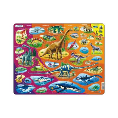 Puzzle maxi Istoria animalelor, orientare tip vedere, 85 de piese, Larsen EduKinder World