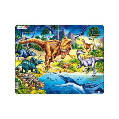 Puzzle maxi Dinozauri din perioada cretacica, orientare tip vedere, 57 de piese, Larsen EduKinder World