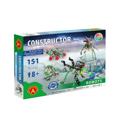 Set constructie 151 piese metalice Constructor Roboti 4in1, Alexander EduKinder World
