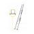 Scara aluminiu, 3 tronsoane, 6 trepte, max 150 kg, 3.71 m, Drabest GartenVIP DiyLine