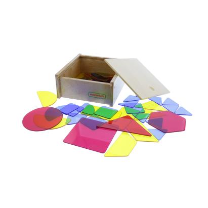 Set de 51 de forme geometrice translucide acrilic colorat, +3 ani, Masterkidz EduKinder World