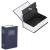 Seif, caseta valori, cutie metalica cu cheie, portabila, tip carte, albastru, 11.5x5.5x18 cm, Springos GartenVIP DiyLine