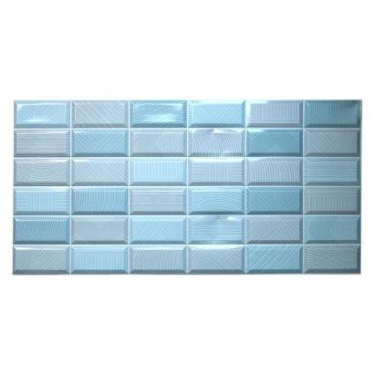 Panou decorativ, PVC, model caramida 3D, albastru, 96x48.5 cm,Panou decorativ, PVC, model caramida 3D, albastru, 96x48.5 cm GartenVIP DiyLine