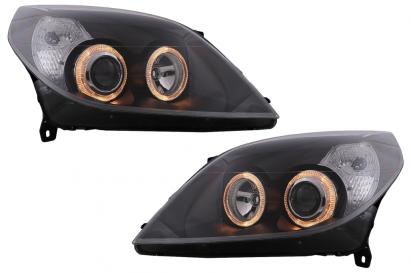 Faruri Angel Eyes Opel Vectra C Signum Facelift (09.2005-2008) Negru Performance AutoTuning