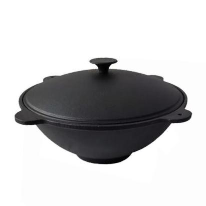 Oala de fonta tip wok, cu capac, 51.5x26 cm, Perfect Home,Oala de fonta tip wok, cu capac, 51.5x26 cm, Perfect Home GartenVIP DiyLine