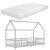 Pat copii Sisimiut HGW90 cu saltea 90 x 200 cm gri/alb [en.casa] HausGarden Leisure