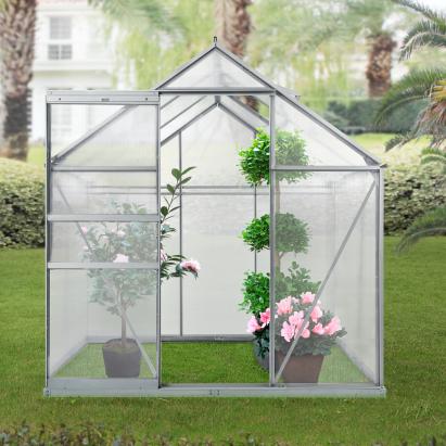 Sera gradina Oisterwijk 190 x 190 x 195 cm policarbonat transparent [en.casa] HausGarden Leisure