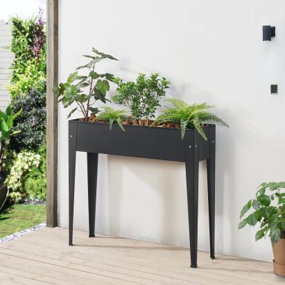 Jardiniera inalta Lelystad 98 x 25 x 82 cm antracit [en.casa] HausGarden Leisure